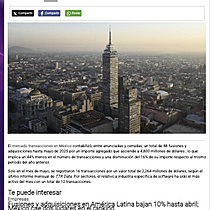 Las fusiones y adquisiciones en Mxico caen un 44% hasta mayo